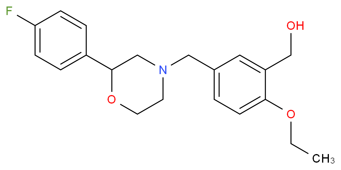 (2-ethoxy-5-{[2-(4-fluorophenyl)morpholin-4-yl]methyl}phenyl)methanol_分子结构_CAS_)