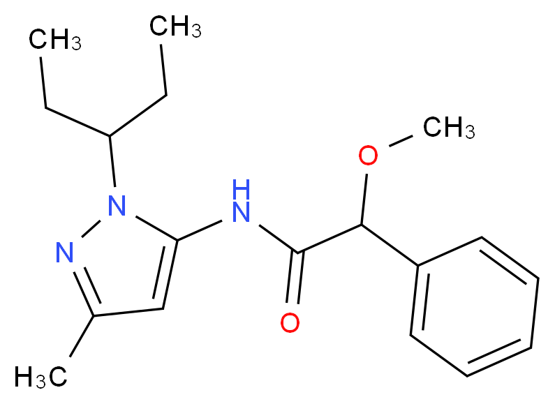 N-[1-(1-ethylpropyl)-3-methyl-1H-pyrazol-5-yl]-2-methoxy-2-phenylacetamide_分子结构_CAS_)