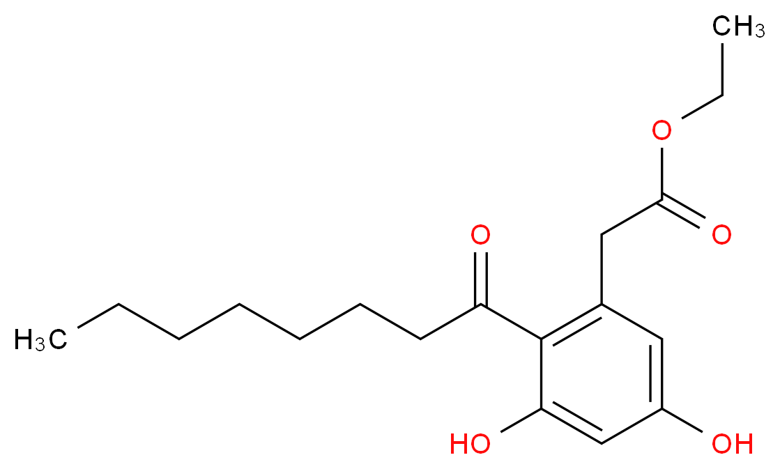 ethyl 2-(3,5-dihydroxy-2-octanoylphenyl)acetate_分子结构_CAS_321661-62-5