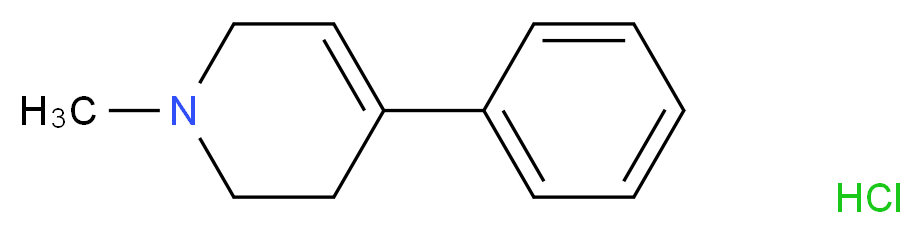 1-Methyl-4-phenyl-1,2,3,6-tetrahydropyridine Hydrochloride_分子结构_CAS_23007-85-4)