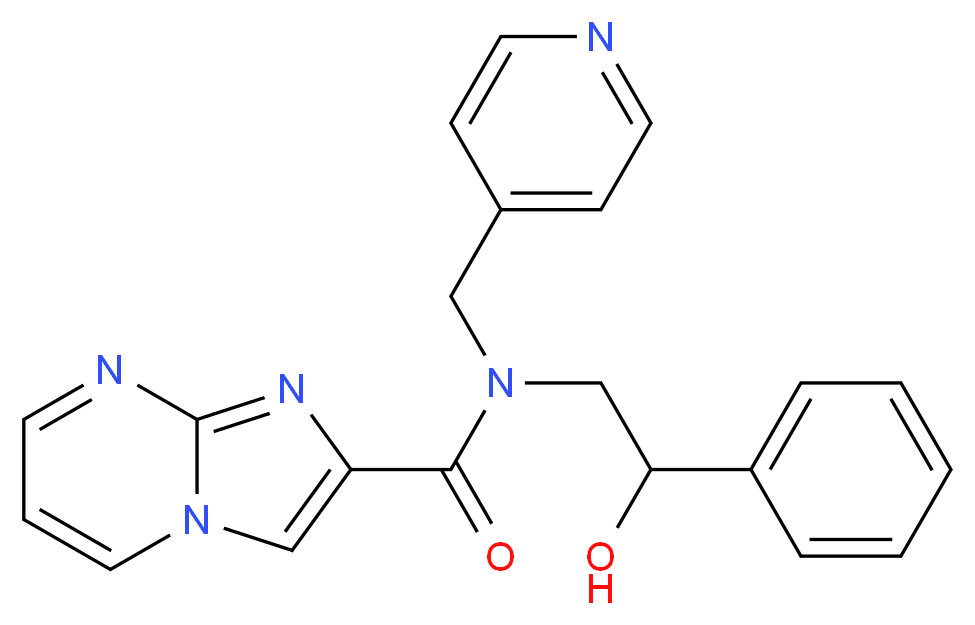 N-(2-hydroxy-2-phenylethyl)-N-(pyridin-4-ylmethyl)imidazo[1,2-a]pyrimidine-2-carboxamide_分子结构_CAS_)