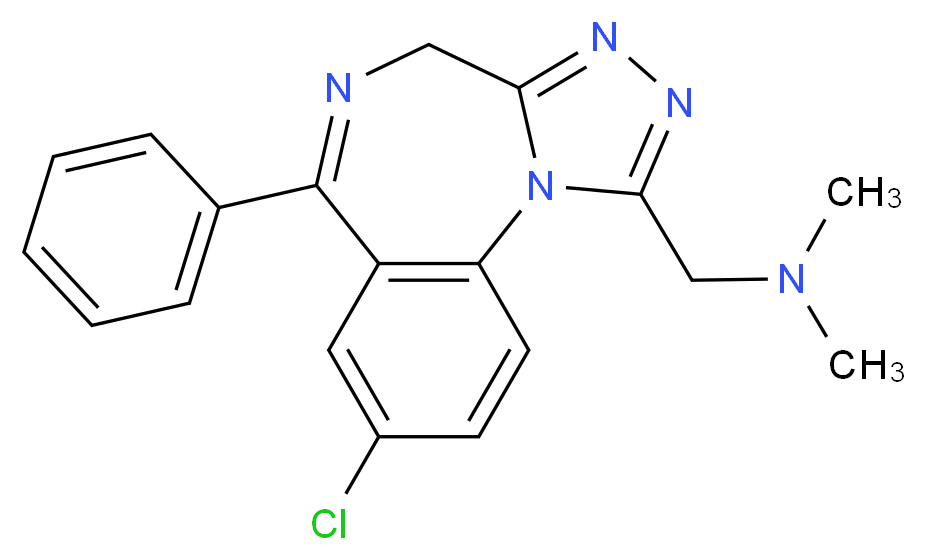 ({12-chloro-9-phenyl-2,4,5,8-tetraazatricyclo[8.4.0.0^{2,6}]tetradeca-1(10),3,5,8,11,13-hexaen-3-yl}methyl)dimethylamine_分子结构_CAS_37115-32-5