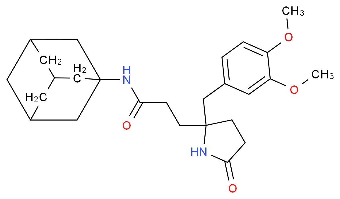 N-1-adamantyl-3-[2-(3,4-dimethoxybenzyl)-5-oxo-2-pyrrolidinyl]propanamide_分子结构_CAS_)