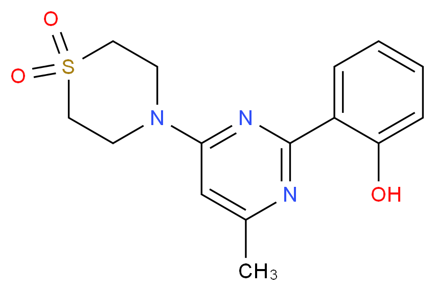 2-[4-(1,1-dioxidothiomorpholin-4-yl)-6-methylpyrimidin-2-yl]phenol_分子结构_CAS_)