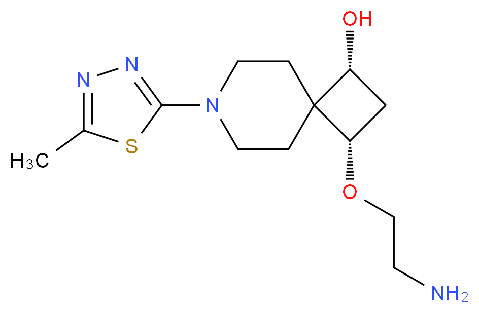 (1R*,3S*)-3-(2-aminoethoxy)-7-(5-methyl-1,3,4-thiadiazol-2-yl)-7-azaspiro[3.5]nonan-1-ol_分子结构_CAS_)