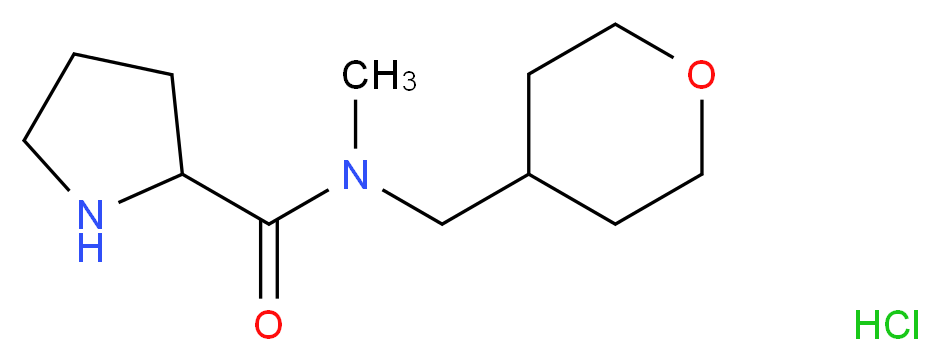 N-Methyl-N-(tetrahydro-2H-pyran-4-ylmethyl)-2-pyrrolidinecarboxamide hydrochloride_分子结构_CAS_)