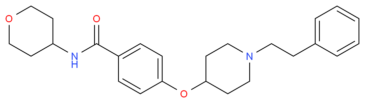 4-{[1-(2-phenylethyl)-4-piperidinyl]oxy}-N-(tetrahydro-2H-pyran-4-yl)benzamide_分子结构_CAS_)
