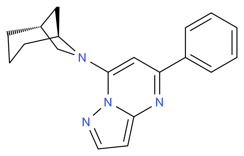 7-[(1R*,5S*)-6-azabicyclo[3.2.1]oct-6-yl]-5-phenylpyrazolo[1,5-a]pyrimidine_分子结构_CAS_)