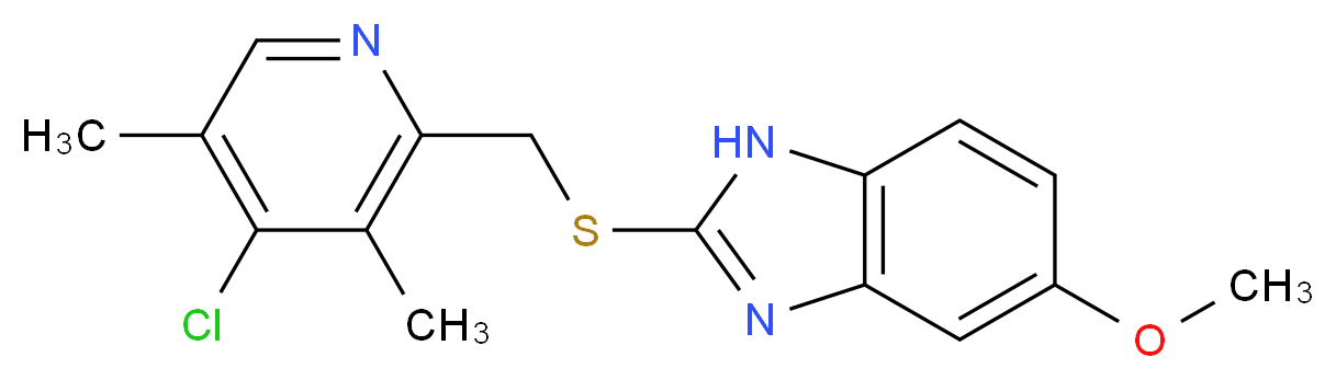 2-{[(4-chloro-3,5-dimethylpyridin-2-yl)methyl]sulfanyl}-5-methoxy-1H-1,3-benzodiazole_分子结构_CAS_220757-74-4