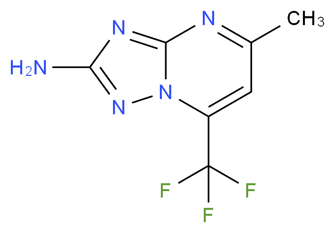 5-methyl-7-(trifluoromethyl)-[1,2,4]triazolo[1,5-a]pyrimidin-2-amine_分子结构_CAS_339201-69-3