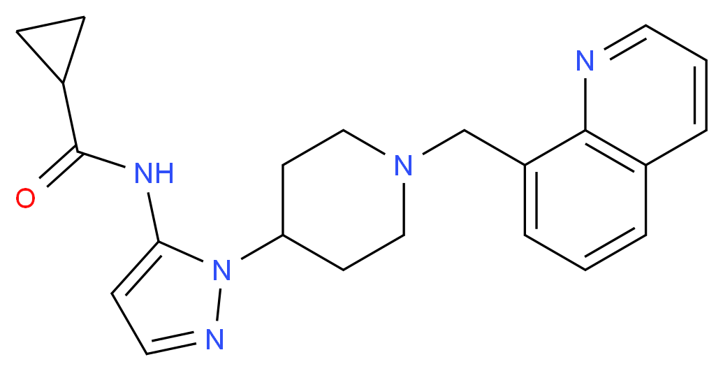 N-{1-[1-(8-quinolinylmethyl)-4-piperidinyl]-1H-pyrazol-5-yl}cyclopropanecarboxamide_分子结构_CAS_)