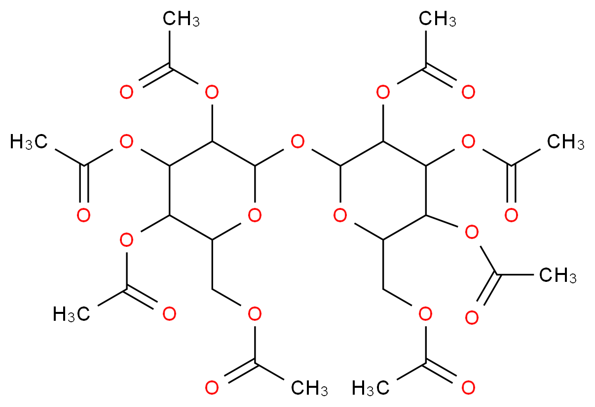 [3,4,5-tris(acetyloxy)-6-{[3,4,5-tris(acetyloxy)-6-[(acetyloxy)methyl]oxan-2-yl]oxy}oxan-2-yl]methyl acetate_分子结构_CAS_25018-27-3