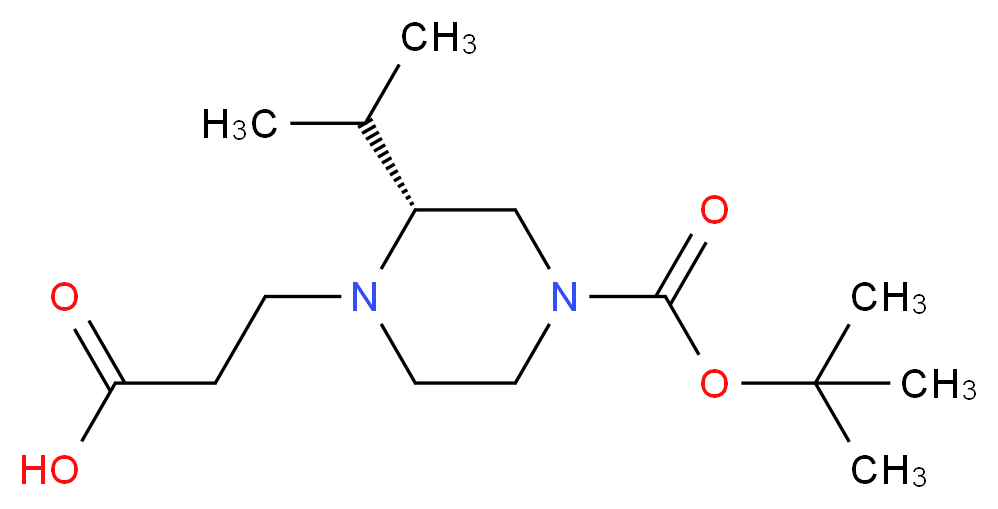 3-[(2R)-4-[(tert-butoxy)carbonyl]-2-(propan-2-yl)piperazin-1-yl]propanoic acid_分子结构_CAS_1240585-63-0