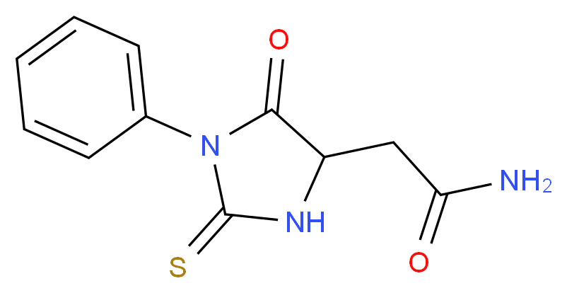 2-(5-oxo-1-phenyl-2-sulfanylideneimidazolidin-4-yl)acetamide_分子结构_CAS_5624-08-8