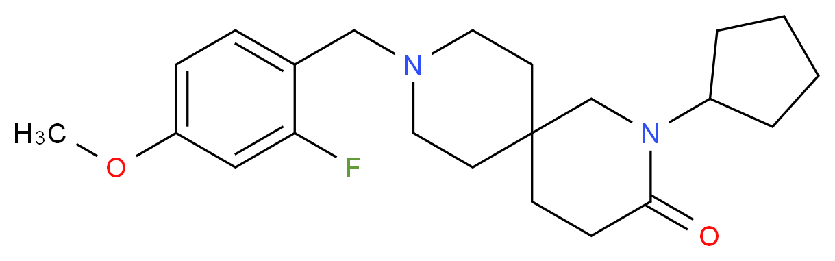 2-cyclopentyl-9-(2-fluoro-4-methoxybenzyl)-2,9-diazaspiro[5.5]undecan-3-one_分子结构_CAS_)