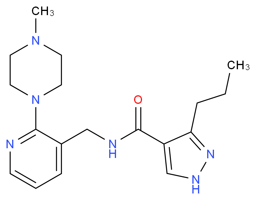N-{[2-(4-methylpiperazin-1-yl)pyridin-3-yl]methyl}-3-propyl-1H-pyrazole-4-carboxamide_分子结构_CAS_)