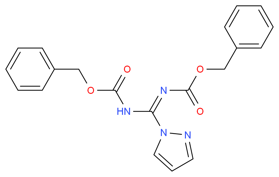 benzyl N-({[(benzyloxy)carbonyl]imino}(1H-pyrazol-1-yl)methyl)carbamate_分子结构_CAS_152120-55-3