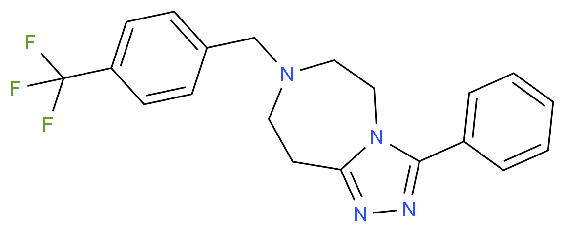 3-phenyl-7-[4-(trifluoromethyl)benzyl]-6,7,8,9-tetrahydro-5H-[1,2,4]triazolo[4,3-d][1,4]diazepine_分子结构_CAS_)