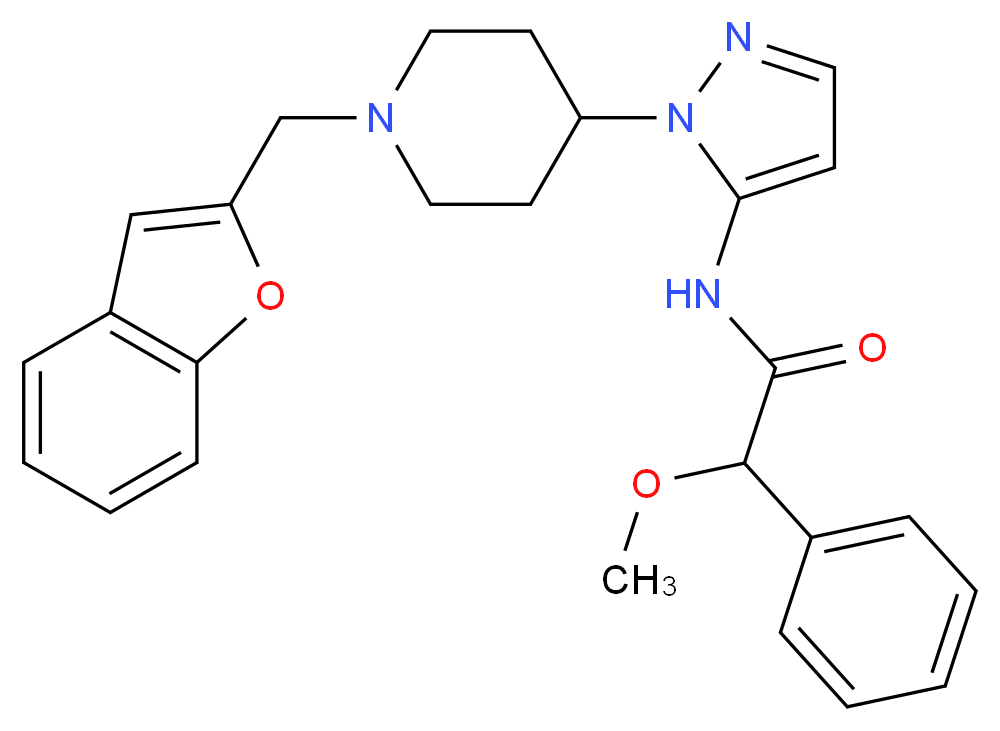 N-{1-[1-(1-benzofuran-2-ylmethyl)-4-piperidinyl]-1H-pyrazol-5-yl}-2-methoxy-2-phenylacetamide_分子结构_CAS_)
