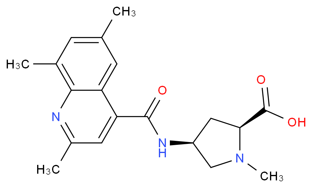 (4S)-1-methyl-4-{[(2,6,8-trimethyl-4-quinolinyl)carbonyl]amino}-L-proline_分子结构_CAS_)