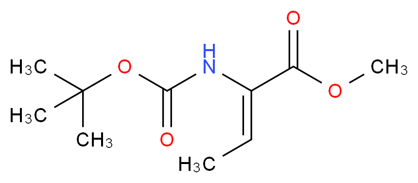 (Z)-Methyl 2-(tert-butoxycarbonylamino)but-2-enoate_分子结构_CAS_63658-16-2)