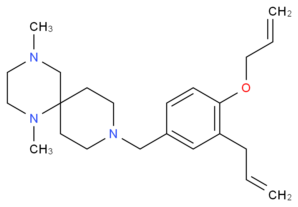 9-[3-allyl-4-(allyloxy)benzyl]-1,4-dimethyl-1,4,9-triazaspiro[5.5]undecane_分子结构_CAS_)