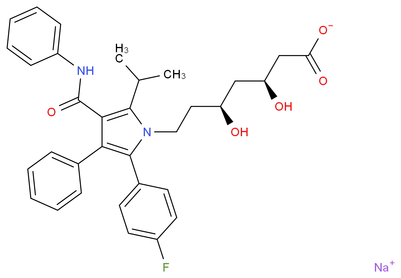 (3S,5S)-Atorvastatin Sodium Salt_分子结构_CAS_501121-34-2)