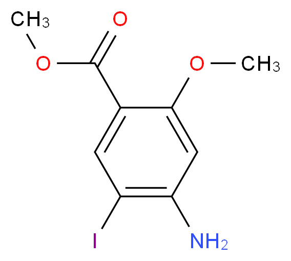 methyl 4-amino-5-iodo-2-methoxybenzoate_分子结构_CAS_137832-56-5