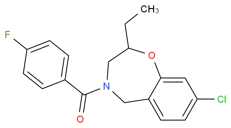 8-chloro-2-ethyl-4-(4-fluorobenzoyl)-2,3,4,5-tetrahydro-1,4-benzoxazepine_分子结构_CAS_)