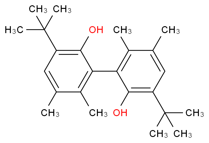 6-tert-butyl-2-(3-tert-butyl-2-hydroxy-5,6-dimethylphenyl)-3,4-dimethylphenol_分子结构_CAS_101203-31-0