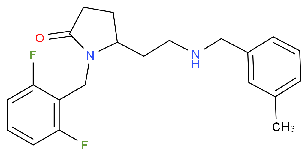 1-(2,6-difluorobenzyl)-5-{2-[(3-methylbenzyl)amino]ethyl}-2-pyrrolidinone_分子结构_CAS_)