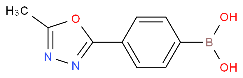 4-(5-甲基-1,3,4-恶二唑-2-基)苯硼酸_分子结构_CAS_913835-70-8)