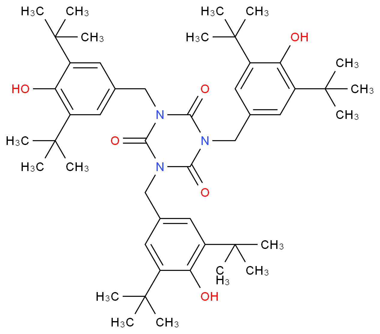 tris[(3,5-di-tert-butyl-4-hydroxyphenyl)methyl]-1,3,5-triazinane-2,4,6-trione_分子结构_CAS_27676-62-6