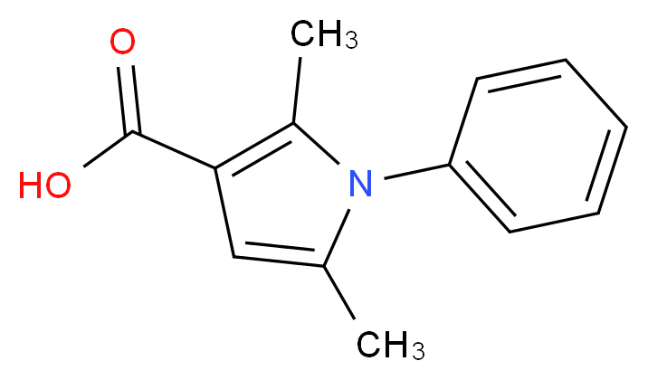 2,5-Dimethyl-1-phenyl-1H-pyrrole-3-carboxylic acid_分子结构_CAS_3807-56-5)