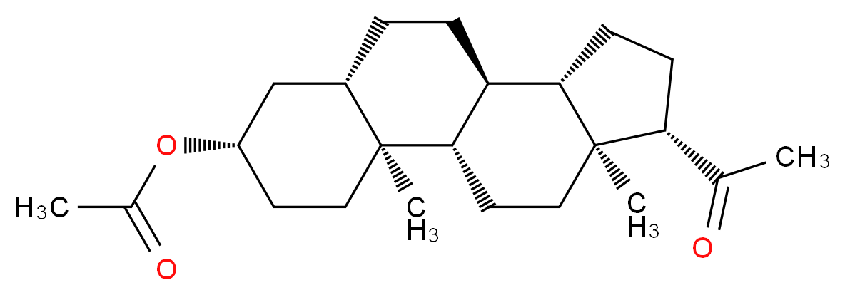 (1S,2S,5S,7S,10R,11S,14S,15S)-14-acetyl-2,15-dimethyltetracyclo[8.7.0.0^{2,7}.0^{11,15}]heptadecan-5-yl acetate_分子结构_CAS_906-83-2