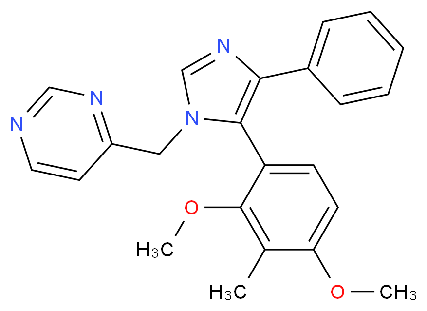 4-{[5-(2,4-dimethoxy-3-methylphenyl)-4-phenyl-1H-imidazol-1-yl]methyl}pyrimidine_分子结构_CAS_)