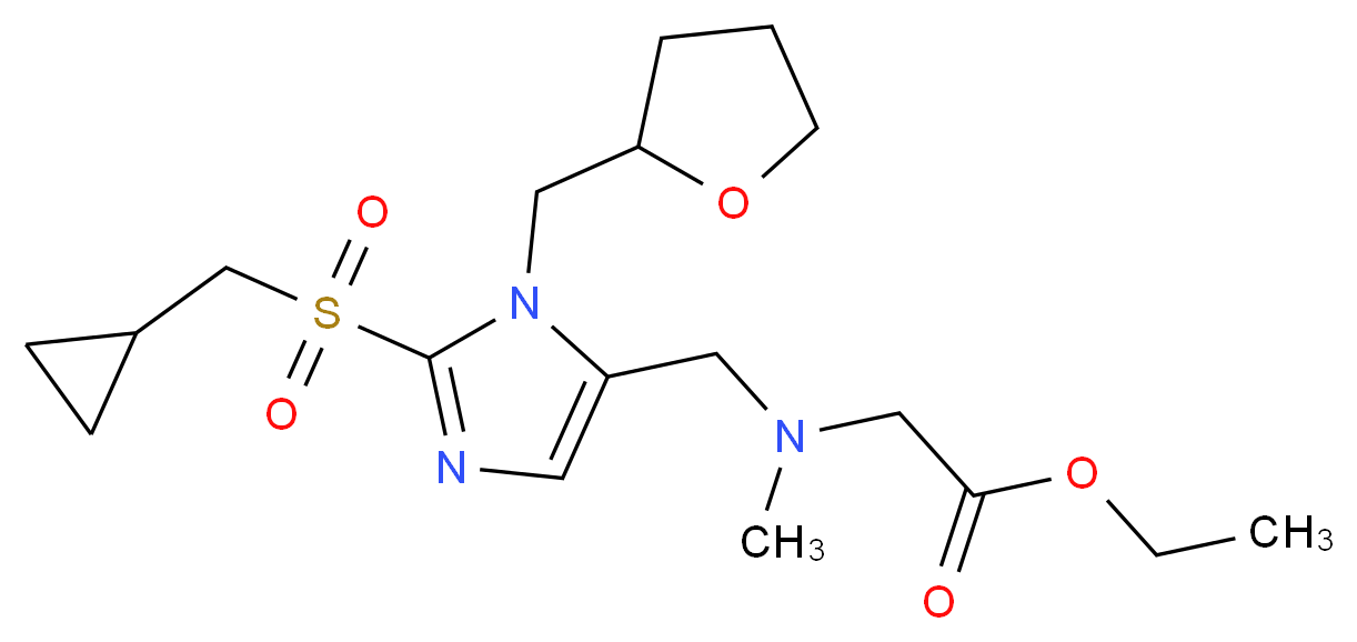 ethyl N-{[2-[(cyclopropylmethyl)sulfonyl]-1-(tetrahydro-2-furanylmethyl)-1H-imidazol-5-yl]methyl}-N-methylglycinate_分子结构_CAS_)