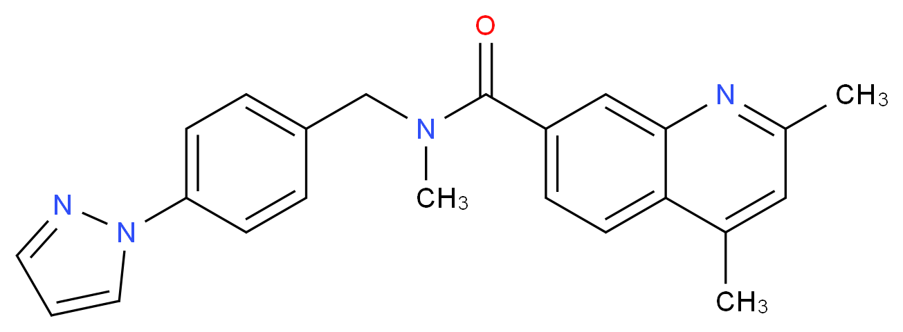 N,2,4-trimethyl-N-[4-(1H-pyrazol-1-yl)benzyl]-7-quinolinecarboxamide_分子结构_CAS_)
