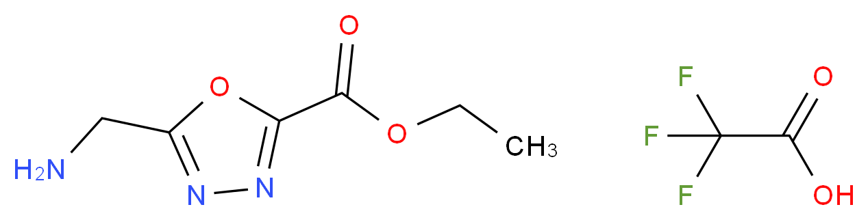 Ethyl 5-(aminomethyl)-1,3,4-oxadiazole-2-carboxylate 2,2,2-trifluoroacetate_分子结构_CAS_751479-66-0)