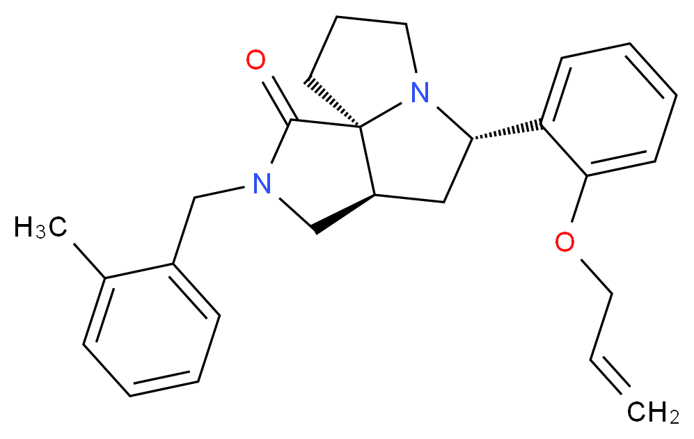 (3aS*,5S*,9aS*)-5-[2-(allyloxy)phenyl]-2-(2-methylbenzyl)hexahydro-7H-pyrrolo[3,4-g]pyrrolizin-1(2H)-one_分子结构_CAS_)