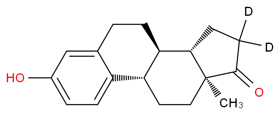 (1S,10R,11S,15S)-5-hydroxy-15-methyl(13,13-<sup>2</sup>H<sub>2</sub>)tetracyclo[8.7.0.0<sup>2</sup>,<sup>7</sup>.0<sup>1</sup><sup>1</sup>,<sup>1</sup><sup>5</sup>]heptadeca-2,4,6-trien-14-one_分子结构_CAS_56588-58-0