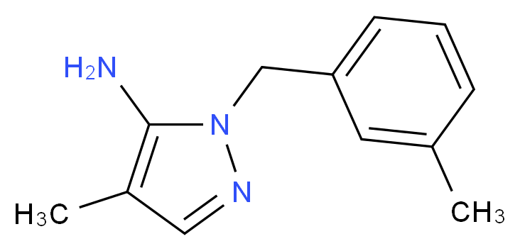 4-methyl-1-[(3-methylphenyl)methyl]-1H-pyrazol-5-amine_分子结构_CAS_1015845-62-1