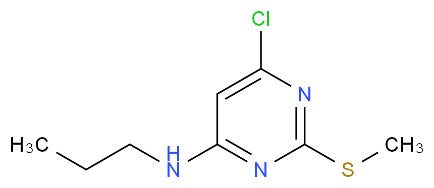 6-chloro-2-(methylsulfanyl)-N-propylpyrimidin-4-amine_分子结构_CAS_261765-64-4