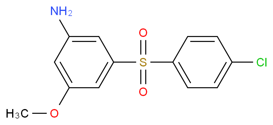 3-[(4-Chlorophenyl)sulfonyl]-5-methoxyaniline_分子结构_CAS_)