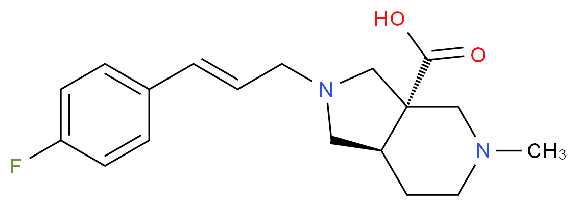 (3aS*,7aR*)-2-[(2E)-3-(4-fluorophenyl)prop-2-en-1-yl]-5-methyloctahydro-3aH-pyrrolo[3,4-c]pyridine-3a-carboxylic acid_分子结构_CAS_)