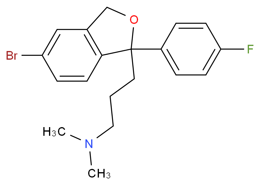 {3-[5-bromo-1-(4-fluorophenyl)-1,3-dihydro-2-benzofuran-1-yl]propyl}dimethylamine_分子结构_CAS_64169-39-7