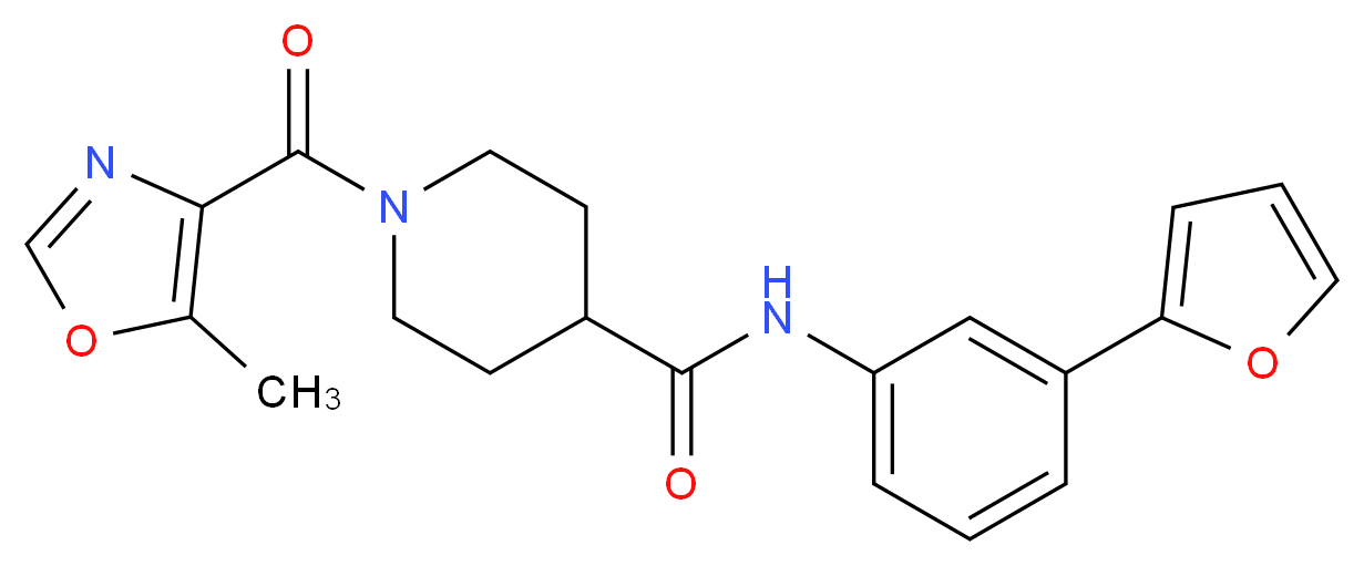 N-[3-(2-furyl)phenyl]-1-[(5-methyl-1,3-oxazol-4-yl)carbonyl]-4-piperidinecarboxamide_分子结构_CAS_)
