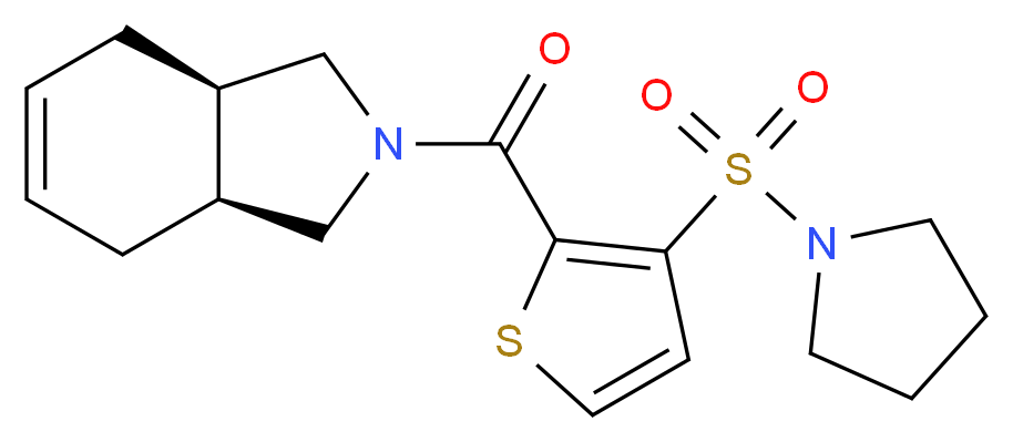 (3aR*,7aS*)-2-{[3-(1-pyrrolidinylsulfonyl)-2-thienyl]carbonyl}-2,3,3a,4,7,7a-hexahydro-1H-isoindole_分子结构_CAS_)