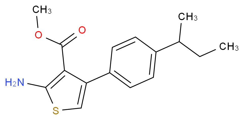 Methyl 2-amino-4-(4-sec-butylphenyl)thiophene-3-carboxylate_分子结构_CAS_350990-15-7)