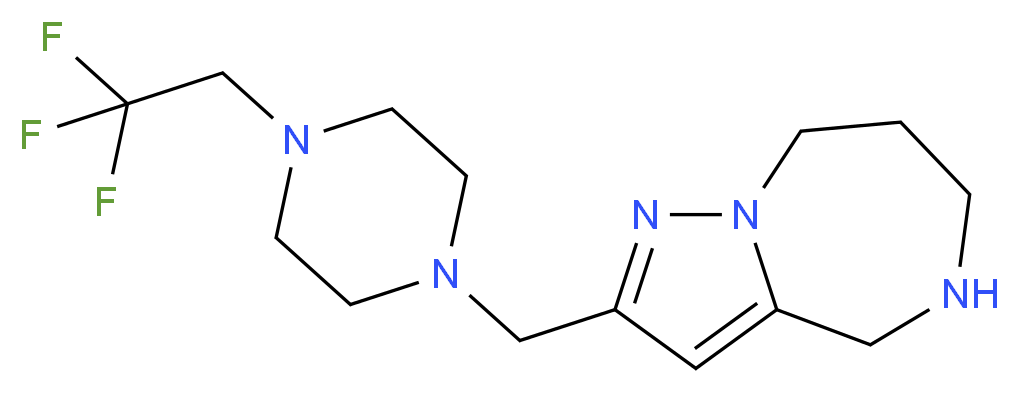 2-{[4-(2,2,2-trifluoroethyl)-1-piperazinyl]methyl}-5,6,7,8-tetrahydro-4H-pyrazolo[1,5-a][1,4]diazepine_分子结构_CAS_)